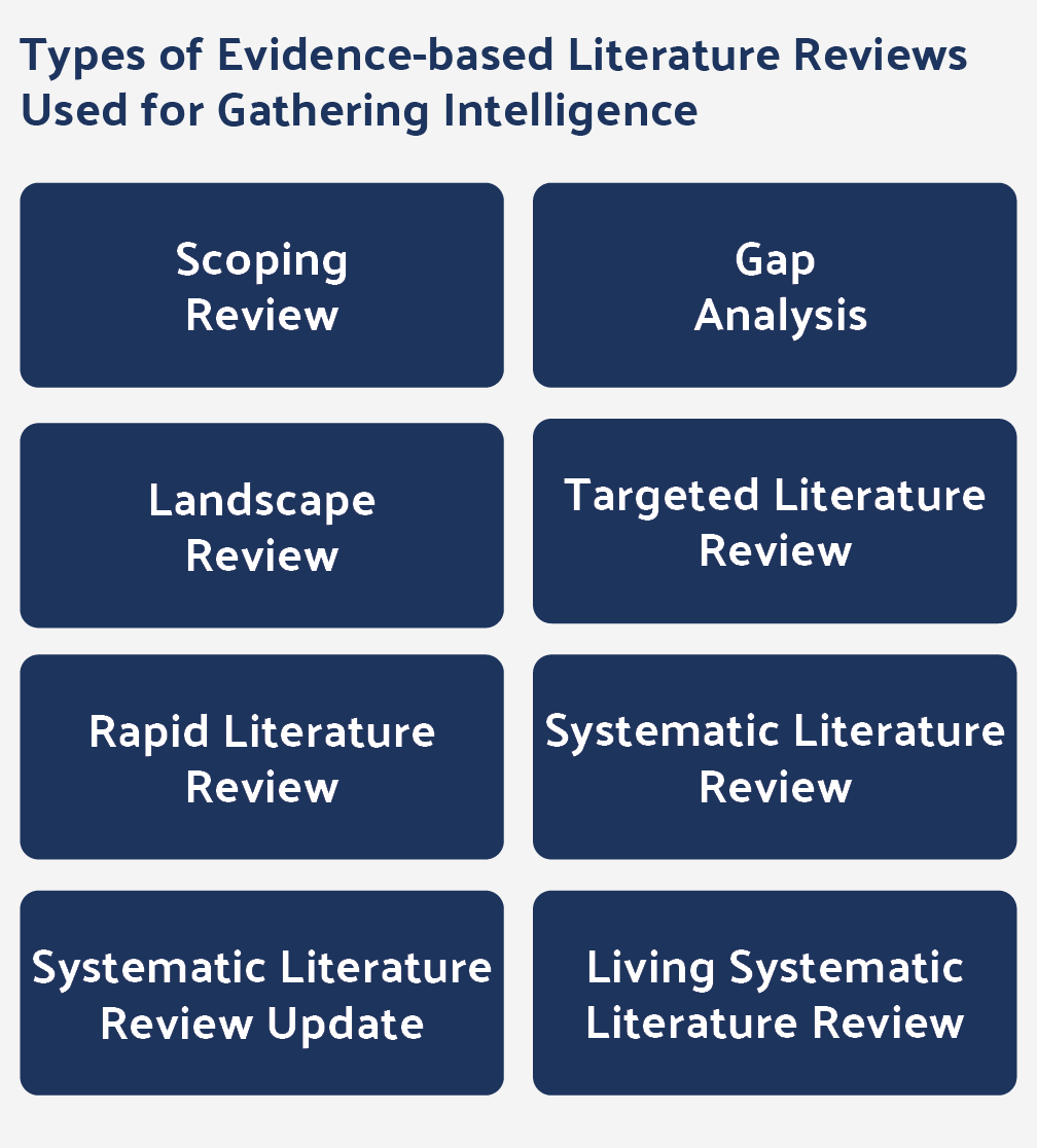 Types of Evidence-based Literature Reviews Used for Gathering Intelligence